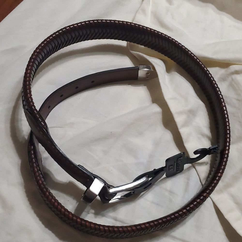 NWT Van Heusen Braided Leather Belt in Brown